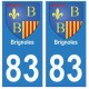 83 Brignoles autocollant plaque