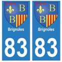 83 Brignoles autocollant plaque
