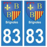 83 Brignoles autocollant plaque