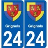 24 Léry blason autocollant plaque stickers ville