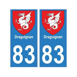 83 Draguignan autocollant plaque immatriculation ville