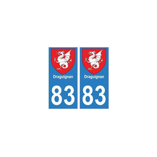 83 Draguignan autocollant plaque immatriculation ville