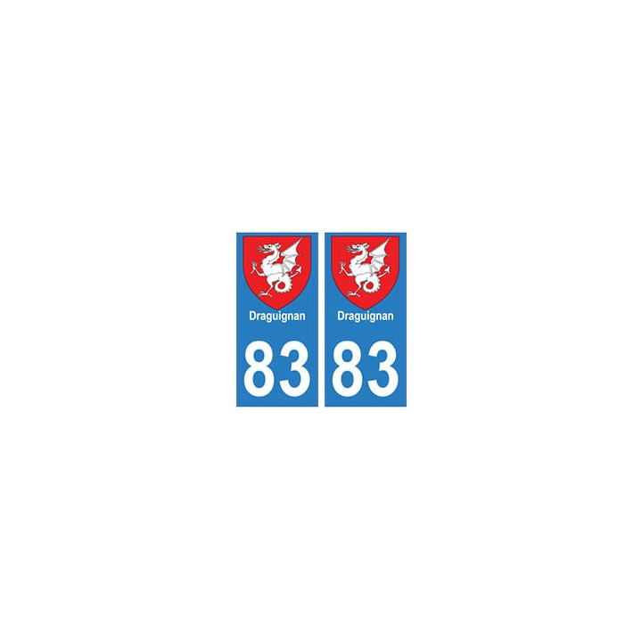 83 Draguignan autocollant plaque immatriculation ville