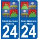 24 Léry blason autocollant plaque stickers ville