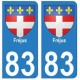 83 Fréjus autocollant plaque immatriculation ville