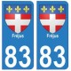 83 Fréjus autocollant plaque immatriculation ville