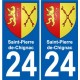 24 Léry blason autocollant plaque stickers ville