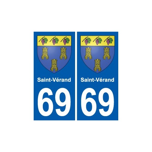 69 Saint-Vérand blason autocollant plaque stickers ville