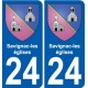 24 Léry blason autocollant plaque stickers ville