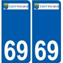 69 Saint-Vérand logo autocollant plaque stickers ville