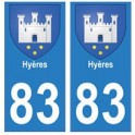 83 Hyères adesivo piastra di registrazione city