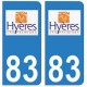 83 Hyères logo autocollant plaque immatriculation ville