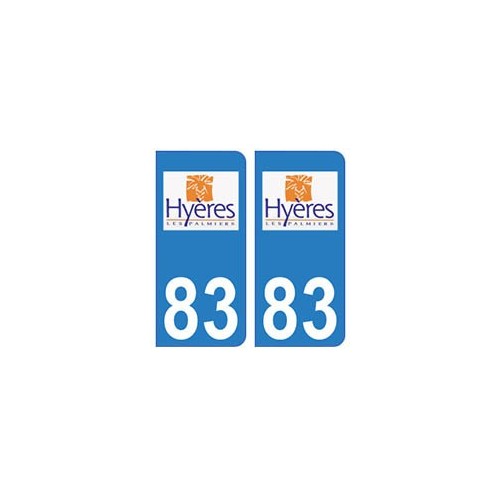 83 Hyères logo autocollant plaque immatriculation ville
