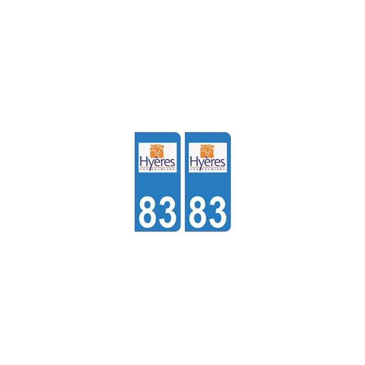 83 Hyères logo autocollant plaque immatriculation ville