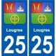 25 Léry blason autocollant plaque stickers ville