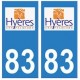 83 Hyères logo autocollant plaque immatriculation ville