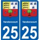 27 de Léry escudo de armas de la etiqueta engomada de la placa de pegatinas de la ciudad