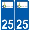 25 Léry logo autocollant plaque stickers ville