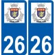 26 Léry logo autocollant plaque stickers ville