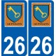 26 Léry logo autocollant plaque stickers ville