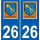 26 Léry logo autocollant plaque stickers ville