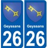 26 Léry blason autocollant plaque stickers ville