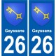 26 Léry blason autocollant plaque stickers ville