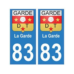 83 La Garde autocollant plaque immatriculation ville