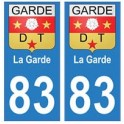 83 La Garde autocollant plaque immatriculation ville