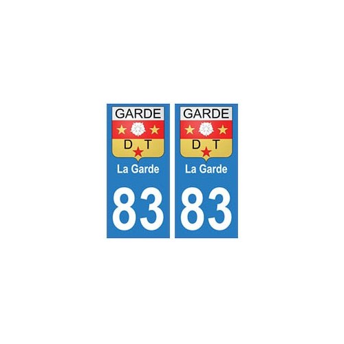 83 La Garde autocollant plaque immatriculation ville