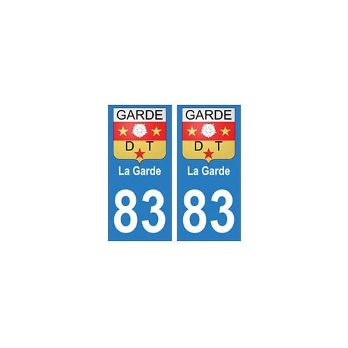 83 La Garde autocollant plaque immatriculation ville