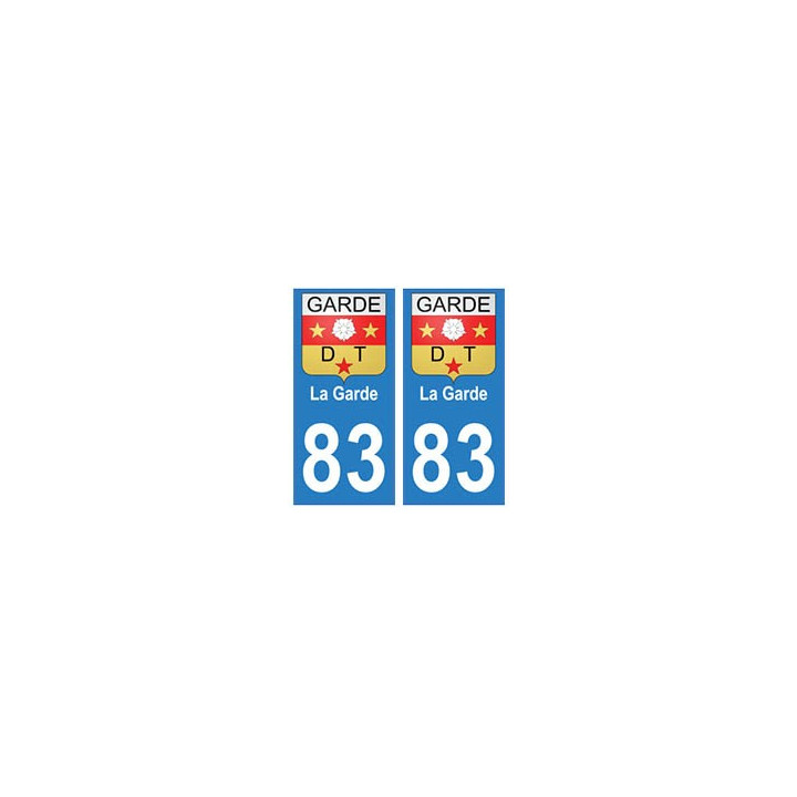 83 La Garde autocollant plaque immatriculation ville