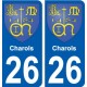 26 Léry blason autocollant plaque stickers ville