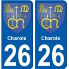 26 Léry blason autocollant plaque stickers ville