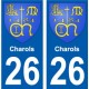 27 de Léry escudo de armas de la etiqueta engomada de la placa de pegatinas de la ciudad
