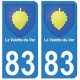 83 La Valette-du-Var autocollant plaque immatriculation ville