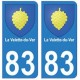83 La Valette-du-Var autocollant plaque immatriculation ville