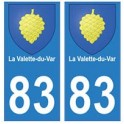83 La Valette-du-Var autocollant plaque immatriculation ville