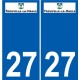 27 Léry logo autocollant plaque stickers ville