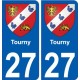 27 Léry blason autocollant plaque stickers ville