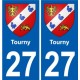 27 Léry blason autocollant plaque stickers ville