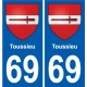 69 Toussieu wappen aufkleber typenschild aufkleber stadt