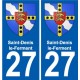 27 de Léry escudo de armas de la etiqueta engomada de la placa de pegatinas de la ciudad