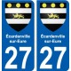 27 de Léry escudo de armas de la etiqueta engomada de la placa de pegatinas de la ciudad