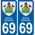 69 Vaux-en-Beaujolais blason autocollant plaque stickers ville