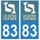 83 La-Seyne-sur-Mer logo autocollant plaque immatriculation ville