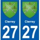 27 Léry blason autocollant plaque stickers ville