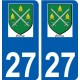 27 de Léry logotipo de la etiqueta engomada de la placa de pegatinas de la ciudad