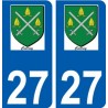 27 Léry logo autocollant plaque stickers ville