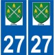 27 de Léry logotipo de la etiqueta engomada de la placa de pegatinas de la ciudad